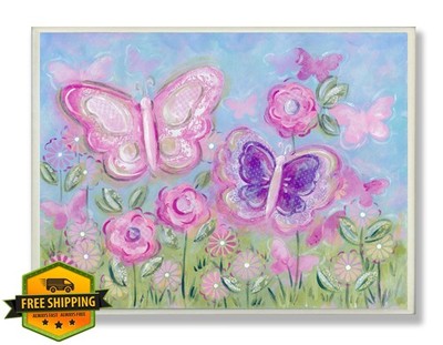 Stupell Pastel Butterflies Garden Wall Plaque 19x13