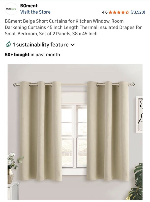 BGment Blackout Curtain Room Darkening Window Insulated Thermal 2 Panels EUC