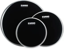 Evans Black Chrome Tom Pack - 10", 12", 16" Batter Heads