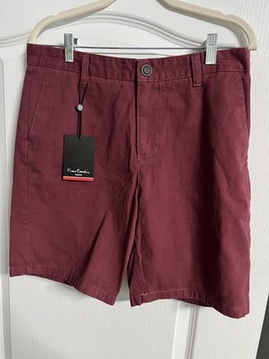 Pierre Cardin Paris Mens Burgundy Cotton Shorts - Size M (32 -33)