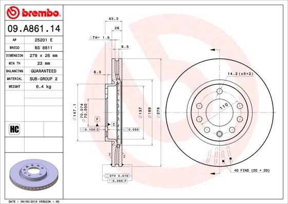 Disque de frein BREMBO pour OPEL idéal pour conduite chargée et montagne