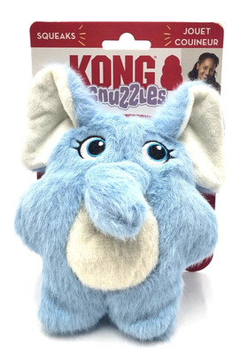 Kong Snuzzles Kiddos Elephant Plush Squeaky Dog Toy Small Indoor Toss & Fetch 7''