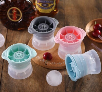 Eiswürfelform aus Silikon, 6cm runde Eiskugel mit Deckel, Whiskey Ice Ball Maker