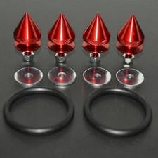UNIVERSAL RED JDM SPIKE ALUMINUM QUICK RELEASE FASTENERS KIT FOR BUMPER &TRUNK
