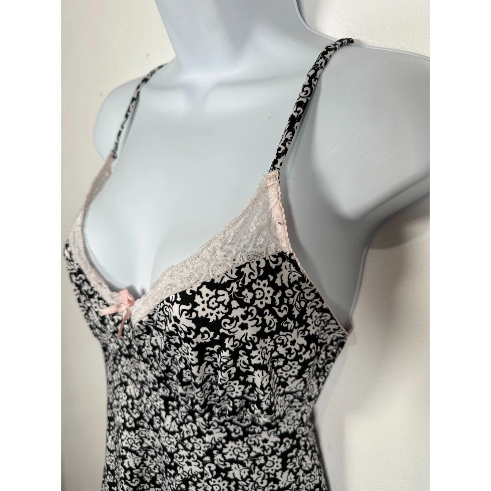 VALENTINO Abito Marilyn Monroe Piccolo Cami floreale donna nero bianco sexy sweetheart