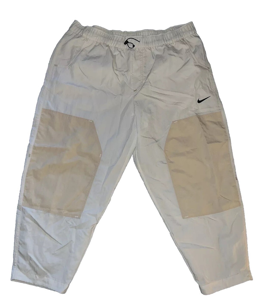 90s Nike ボタン付きパンツ Mサイズ シルバー 90s NIKE ナイキ メッシュパンツ 裏地付き ホワイト Mサイズ F8