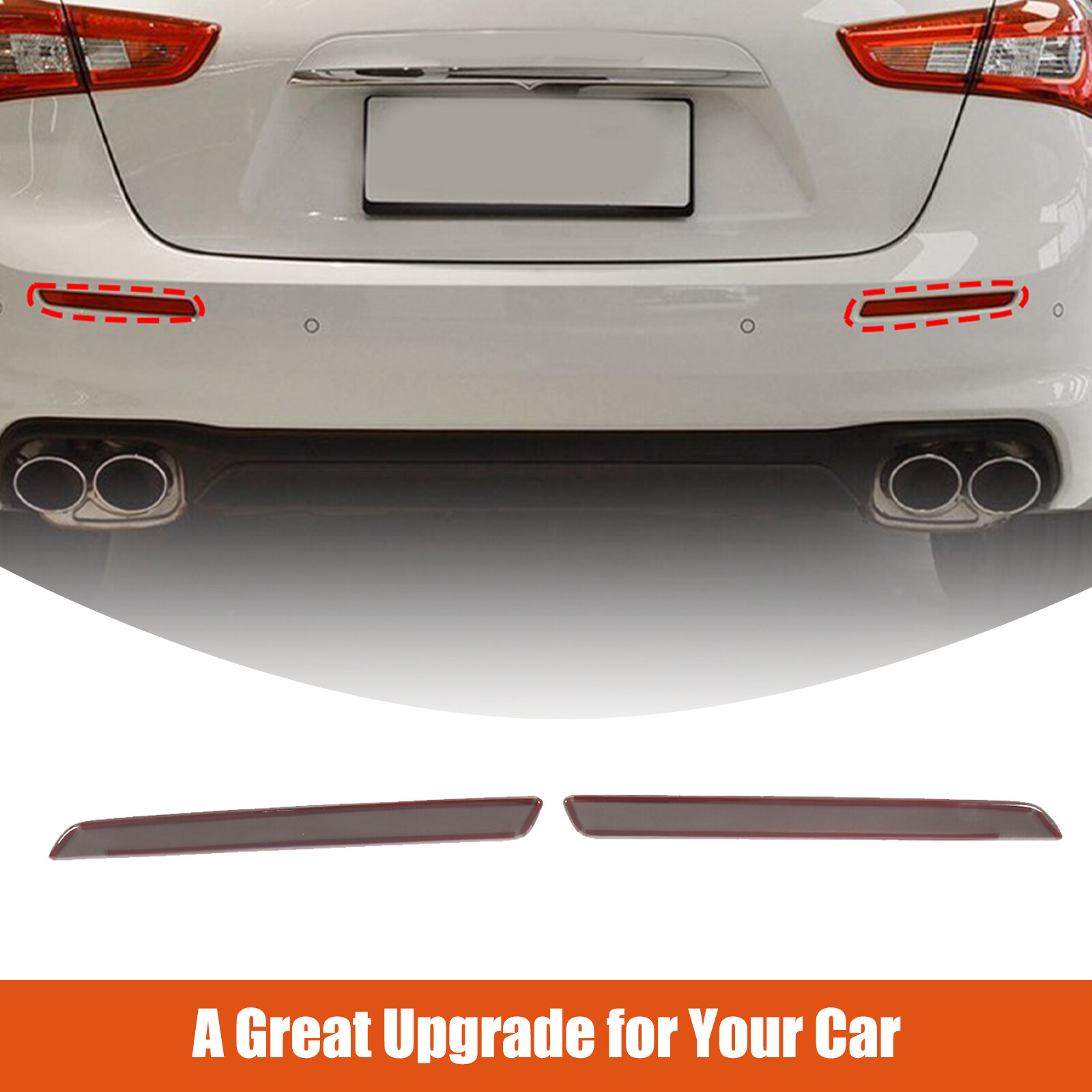 ABS Blackened Rear Fog Light Protection Trim Cover For Maserati Ghibli 2018+