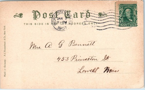1907 UDB Massachusetts Postcard Old Mother Ann Cape Ann MA Mass PM Worcester - Picture 2 of 2