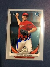 Cincinnati Reds WYATT STRAHAN Signed Chrome Card