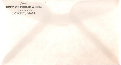 #ad Envelopes Early 1900 Department of Public Works City Hall Lowell MA Unused $1.64