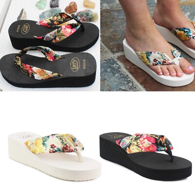 Neu Damen Flip Flops Strand Sommer Zehenpfosten Damen Sandale Mädchen Schuh