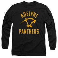 Adelphi University Adult Long Sleeve T-Shirt Panthers Logo, Black, S-3XL