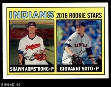 Topps Heritage #165 Shawn Armstrong Indians 2016 Rookie Stars ROOKIE 8 - NM/MT