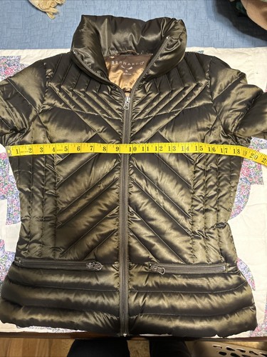 BERNARDO Olive Metallic DOWN Puffer Jacket SZ S - Picture 5 of 9