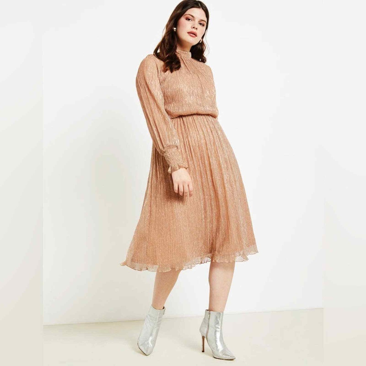 green emerald velvet dress Rose Gold Sequins Long Bridesmaid Dress with Sleeves – FancyVestido main image 0