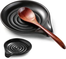 Spoon Rest for Stove Top, 6.1" Large Ceramic Spoon Holder for Kitchen Counter De