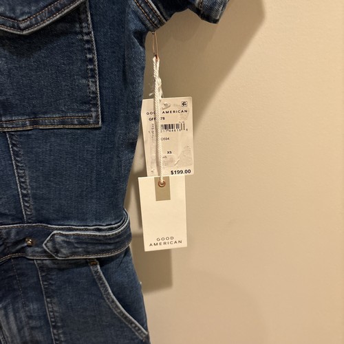 NWT! Good American Fit For Success Denim Jumpsuit Women’s Size XS. NEW! $199. - 第 8/17 張圖片