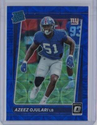 AZEEZ OJULARI 2021 Donruss Optic RC Rookie Blue Scope Prizm #273 Giants