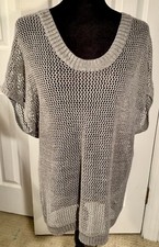 SIZE S/P Relax Tommy Bahama Textured Charcoal Gray Pullover Sweater - EUC
