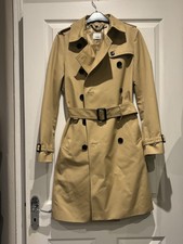 100% Authentic Burberry Harbourne Long Trench Coat Honey Size Uk 6 Rrp £835