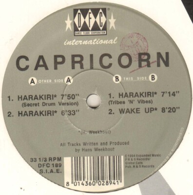 CAPRICORN Harakiri (Original, Secret Drum Version) 1994 EP Maxi 33 U/Min DFC-189