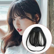 Thin Neat Air Bangs Human Hair Bangs Extensions Clip In Thick Fringed Hairpiece