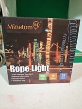 Minetom Rope Lights Indoor Outdoor Color Changing 33 Ft 100 LED String w/ Remote