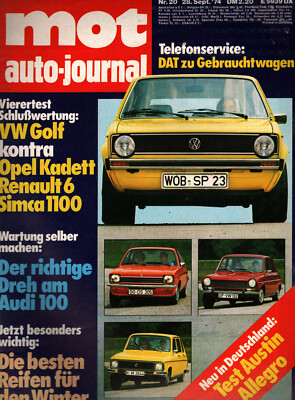 Zeitschrift MOT Auto Journal #20 von 1974 Fiat 131 127 Ford Escort Citroen GS