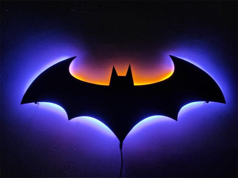 Superhero Batman Bat Logo LED Night Light Atmosphere Kid Bedroom