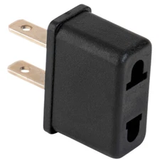 EU Euro Europe US USA Power Jack Wall Plug Converter 2-Prong Travel Adapter
