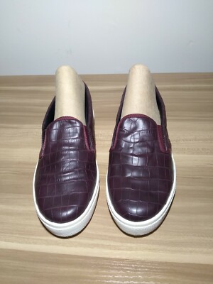 Topshop Women's Maroon Snake print Slip On Shoes Size Faux