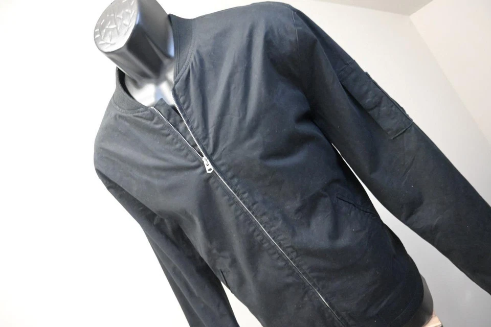 Topman Full Zip Black Khaki Jacket Slim Fit Mens Size XL - Image 3 of 4