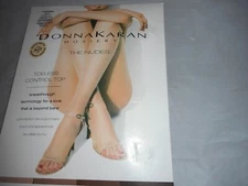 Donna Karan The Nudes Sheer Toeless Control Top Pantyhose Medium Tone A01 OA069