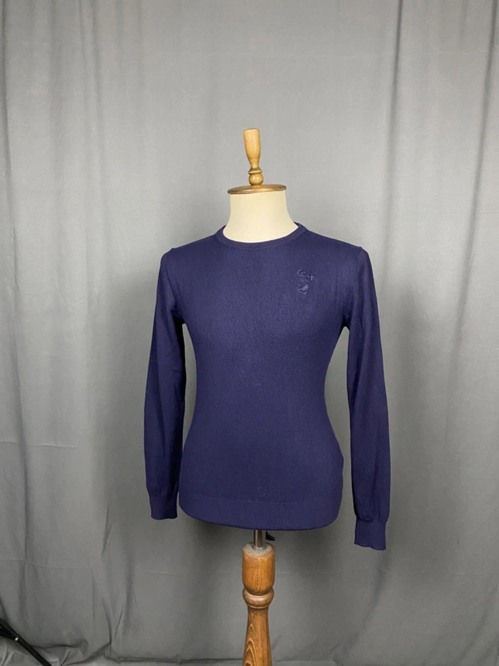 Versace Collection Medusa Logo Men's Blue Wool Crewneck Sweater Size L - Image 2 of 4