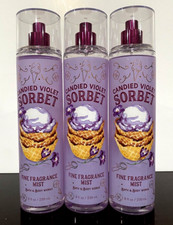 Bath  Body Works LOT OF 3  CANDIED VIOLET SORBET   Fine Fragrance Body Mists