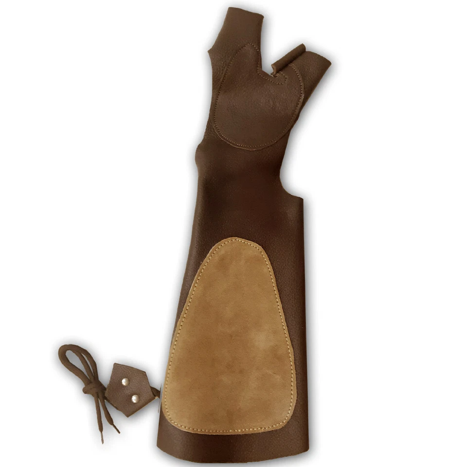 ARCO LARGO/ARCO RECURVO TRADICIONAL TIRO CON ARCO CUERO PROTECTOR DE BRAZO DE TIRO Y GUANTE DE ARCO Foto 2 de 4