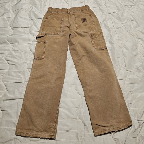 Vintage Y2K Thrashed Carhartt Y26 BRN Pants Dungaree Fit Size 12 - Picture 4 of 9