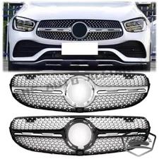 For 2020 2021 2022 2023 Mercedes Benz GLC X253 Diamond Front Bumper Grille