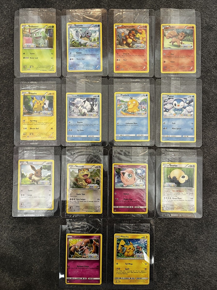 build a bear pokemon promo cards Pokemon Build A Bear Sealed Stamped Promos x14 Complete Set Pikachu SM86