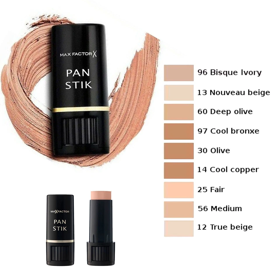 Max Factor Pan Stik Foundation Stick Full Coverage Stick ALL SHADES uk - Image 3 of 4