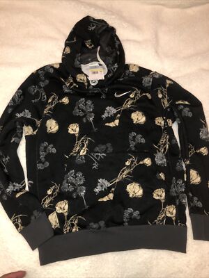 Nike Sportswear Club Hoodie Pullover Mens Small Fleece Floral