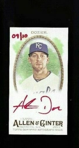 Hunter Dozier 2017 Topps Allen Ginter Auto # /10 Mini Red Ink Kansas City Royals