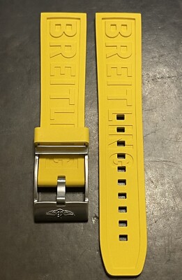 BREITLING OEM 22MM Diver Pro Gelbgold Kautschuk Armband Mit OEM Dornschließe
