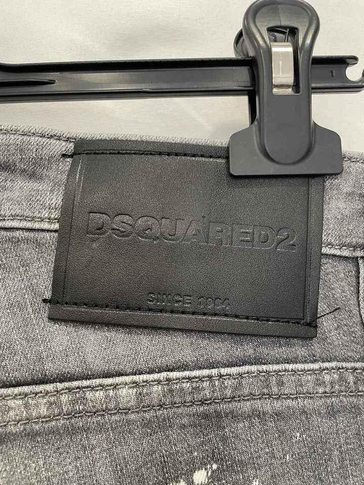 H73# Dsquared2 Skater Jean Gray Distressed Paint Splatter Italy Men’s Size 31 US - Image 3 of 4