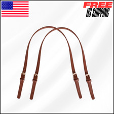 Leather Handles Shoulder Straps with Adjustable Buckle Purse Straps 2Pcs