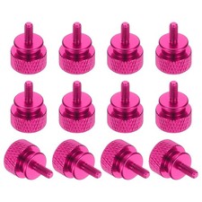 12 Pcs Computer Case Thumb Screw M3 x 7mm Knurled Screws, Rose Red