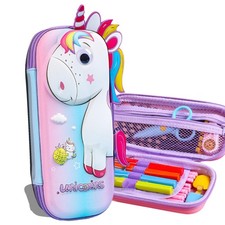 Pencil Case for Girls Boys, Kids Cute Pencil Pouch, 3D EVA Large Capacity Pen...