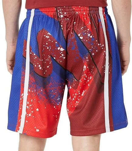Pantaloncini Mitchell & Ness NBA 76ers 1996 Hyper Hoops Swingman Rosso Scarlatto Uomo M - Foto 6 di 13