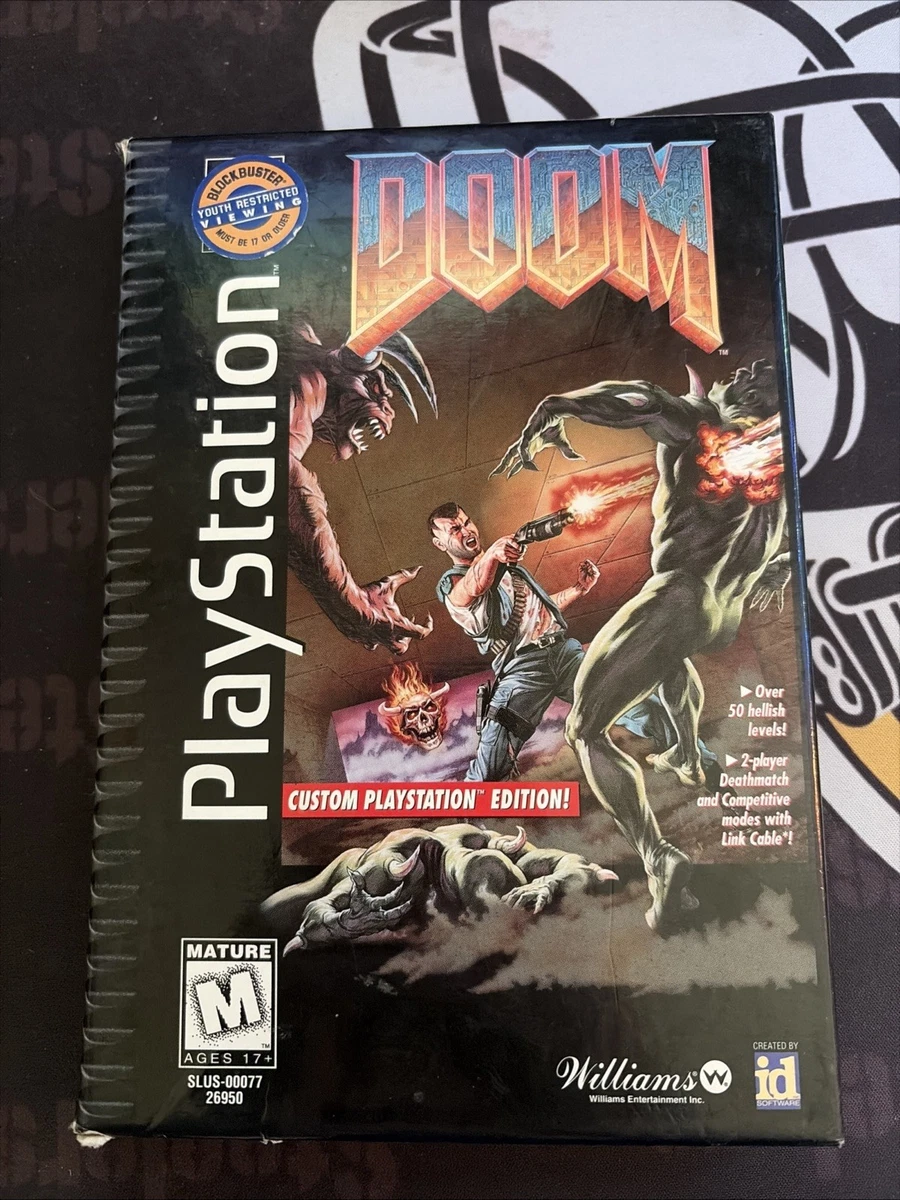 Jaquette Arrière Double Pour Doom PS1 - PAL - État Correct Avec Traces