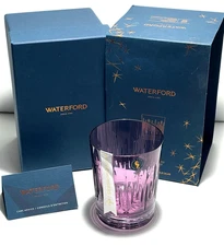WATERFORD WINTER WONDERS MIDNIGHT FROST LILAC DOUBLE OLD FASHIONED GLASS